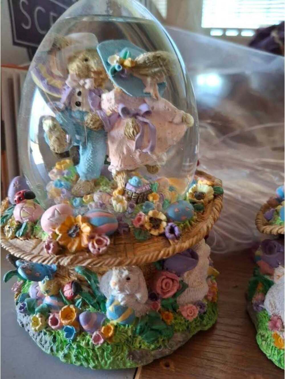 Vintage Easter Musical  snow globes
